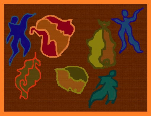 men_leaves abstract digital artwork by meenal