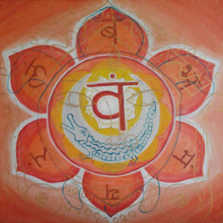Swadhisthana or the Sacral Chakra_acrylics on canvas painting by meenal