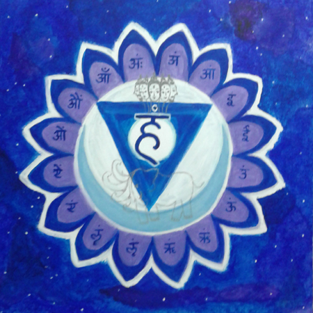 Vishuddha or Throat Chakra_acrylics on canvas painting by meenal