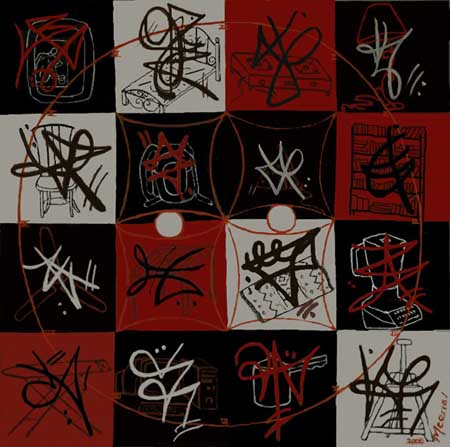 mandala_everyday_things_acrylics on canvas painting by meenal