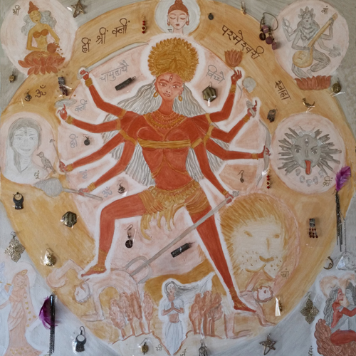 Mandala of Goddesses and Mantras painting by contemporary indian artist meenal