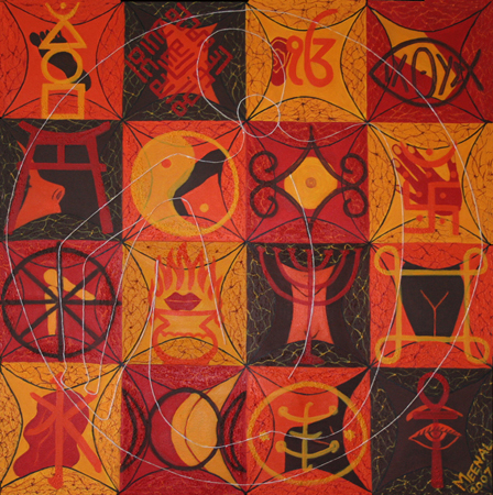 mandala_body_parts_acrylics on canvas painting using multimedia by meenal