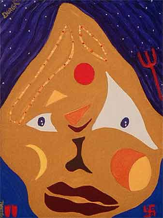 Tribal-Goddess-Durga_canvas paintings by meenal