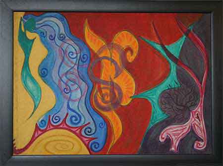Figurative-painting-'Playing-with-the-Elements'-canvas paintings by meenal
