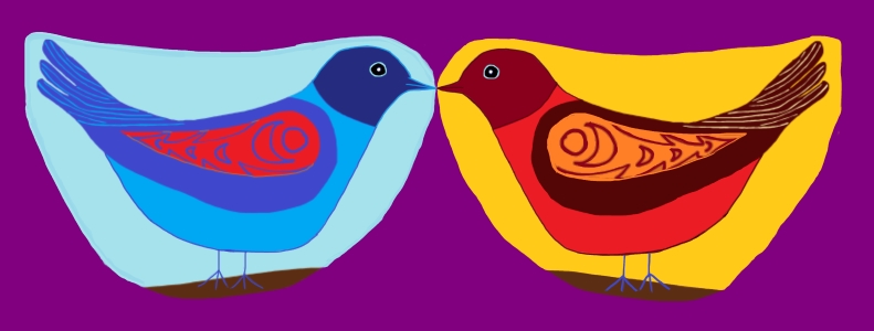 2 birds digital decorative art by meenal