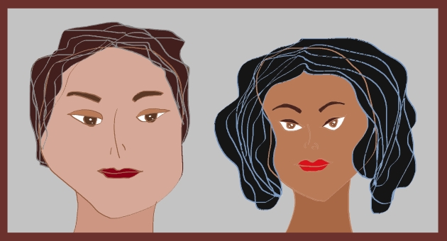 A Couple2_figurative-abstract women series digital art by meenal