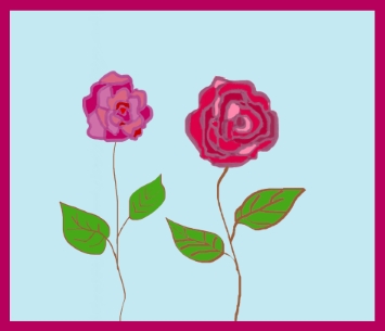 2Roses digital art by contemporary Indian artist meenal