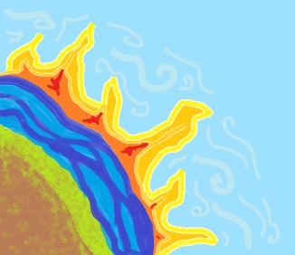five elements digital art by contemporary Indian artist meenal